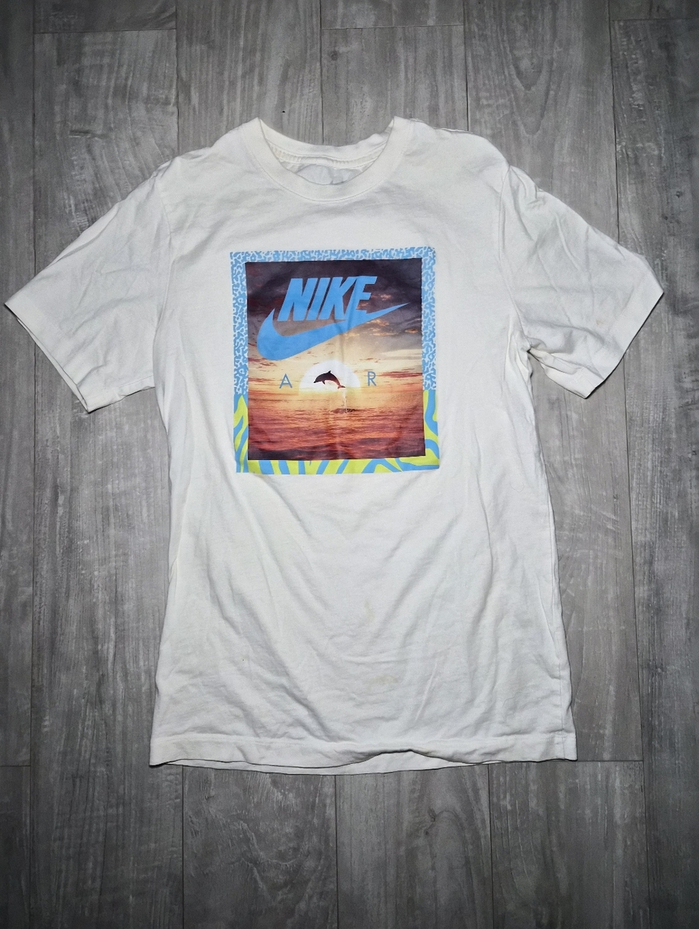 Nike White Tee with Light Gray Logo Dolphins